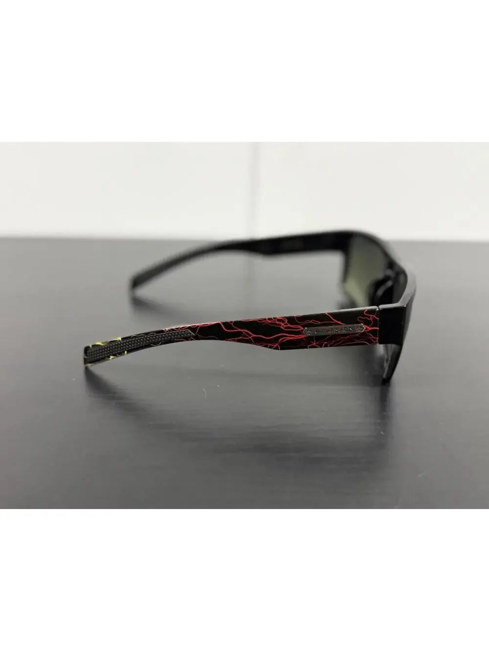 Vintage Biohazard Wrap Sunglasses Red Lightning Black Y2K BMX Skater